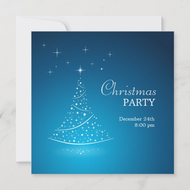 Invitación a la fiesta de Navidad azul (Anverso)