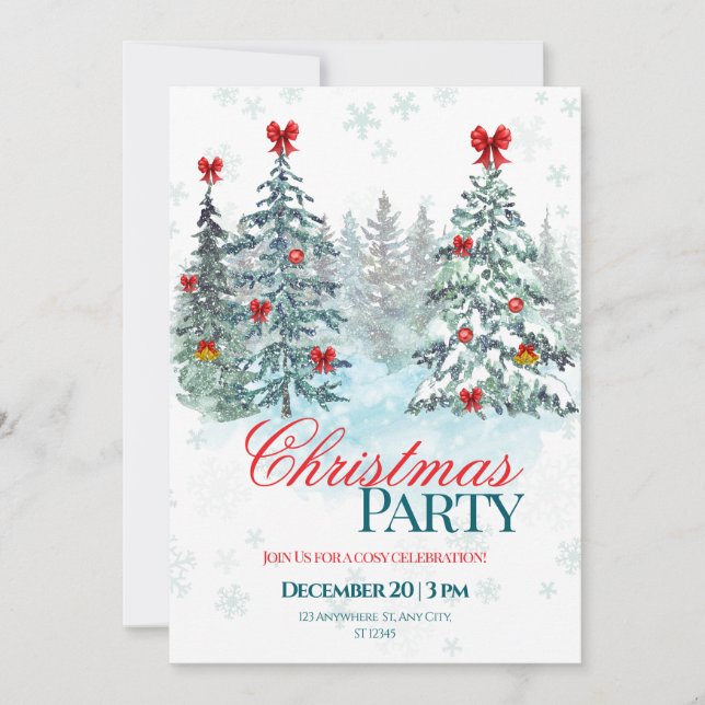 Invitación a la Fiesta de Navidad | Celebración de (Anverso)