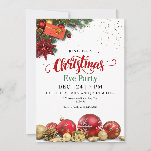 Invitación a la fiesta de Navidad, Cena de Nochebu (Anverso)