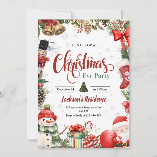 Invitación a la fiesta de Navidad, Cena de Nochebu (Anverso)