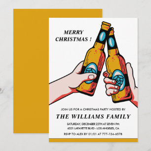 Invitación a la Fiesta de Navidad Cerveza Bebidas