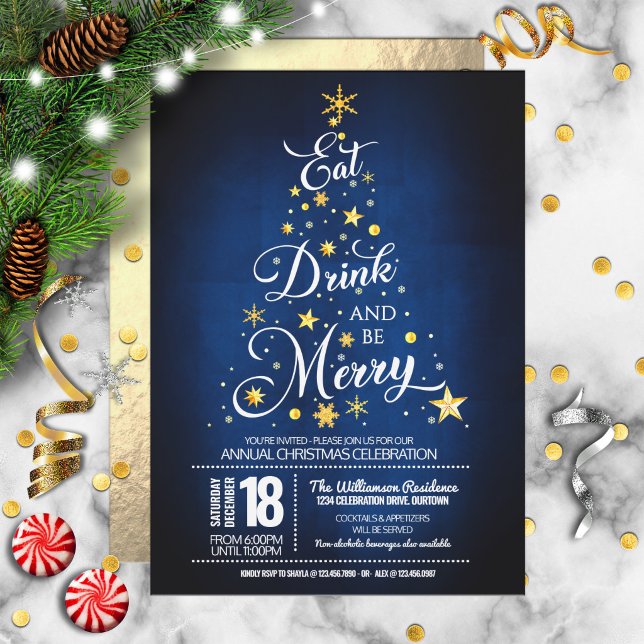 Invitación a la fiesta de Navidad 'Comer, Beber y  (Subido por el creador)