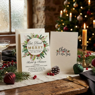 Invitación a la fiesta de Navidad 'Comer, Beber y 