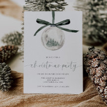 Invitación a la fiesta de Navidad con acuarela