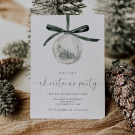 Invitación a la fiesta de Navidad con acuarela