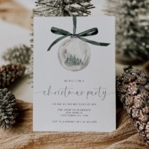 Invitación a la fiesta de Navidad con acuarela