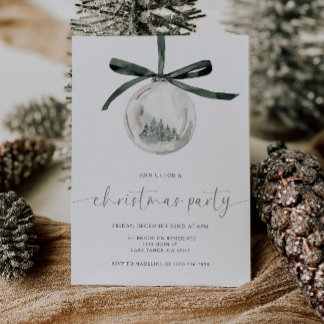 Invitación a la fiesta de Navidad con acuarela