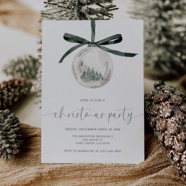 Invitación a la fiesta de Navidad con acuarela (Subido por el creador)