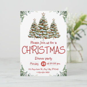 Invitación a la Fiesta de Navidad con Acuarela Ver