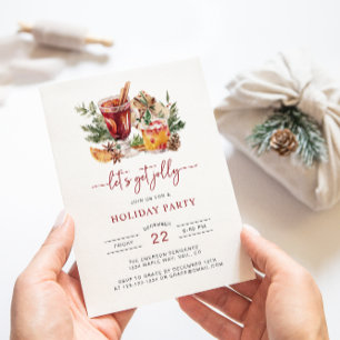 Invitación a la Fiesta de Navidad con Acuarelas de