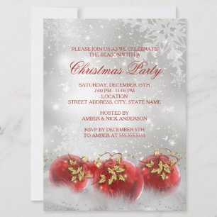 Invitación a la fiesta de Navidad con adornos de a
