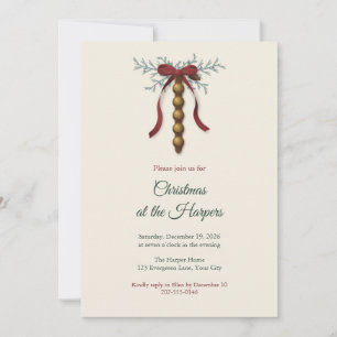 Invitación a la fiesta de Navidad con campanas de