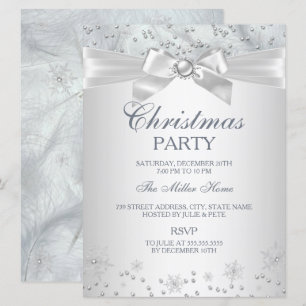 Invitación a la fiesta de Navidad con copo de niev