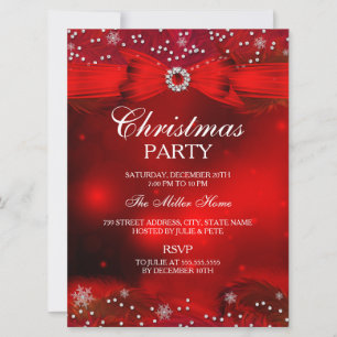 Invitación a la fiesta de Navidad con copo de niev