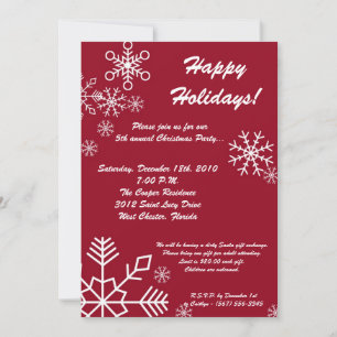 Invitación a la Fiesta de Navidad con Copo de Niev
