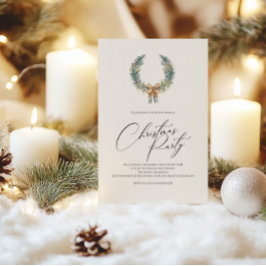 Invitación a la fiesta de Navidad con corona festi