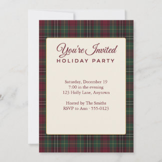 Invitación a la fiesta de Navidad con cuadros borg