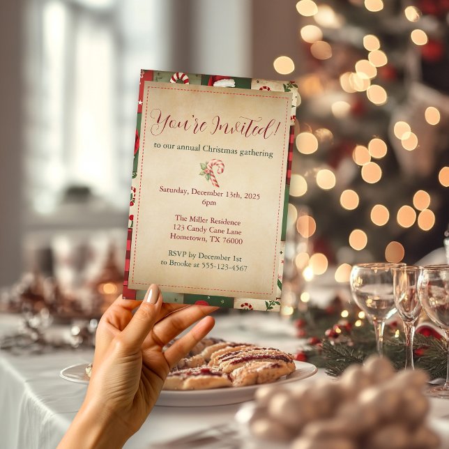 Invitación a la fiesta de Navidad con edredón de p (Subido por el creador)