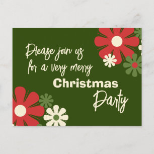 Invitación a la fiesta de Navidad con estampado fl