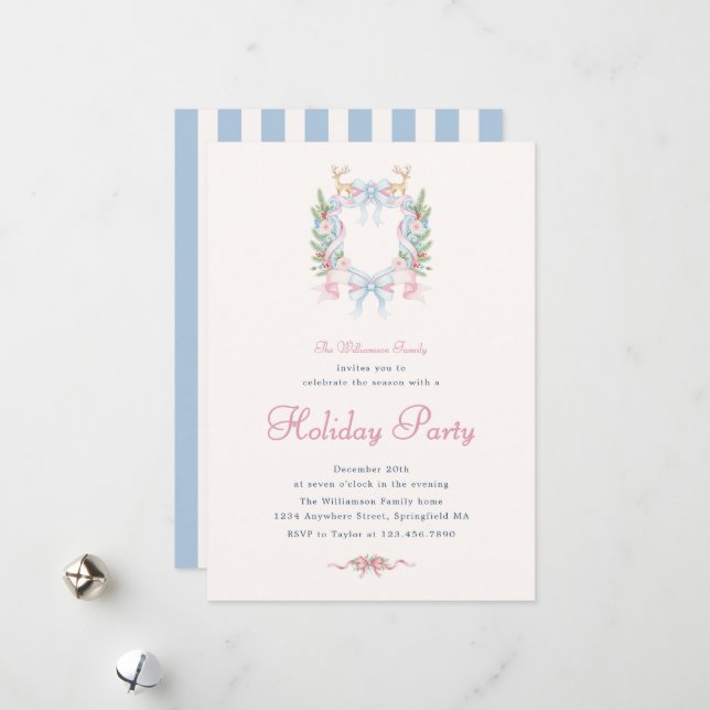 Invitación a la fiesta de Navidad con estilo Prepp (Anverso/Reverso In Situ)