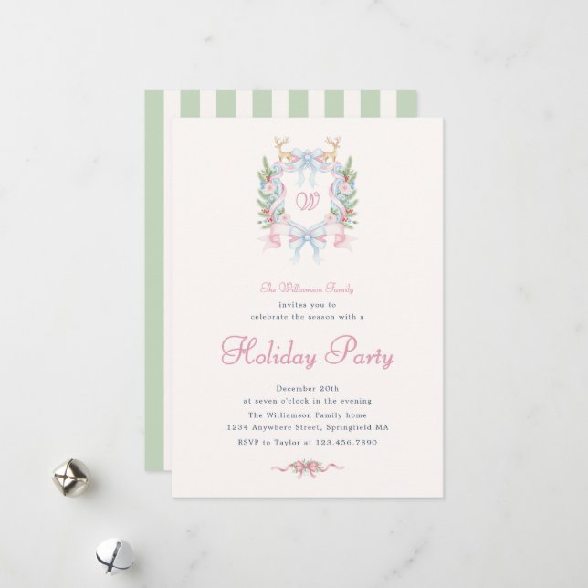 Invitación a la fiesta de Navidad con estilo Prepp (Anverso/Reverso In Situ)
