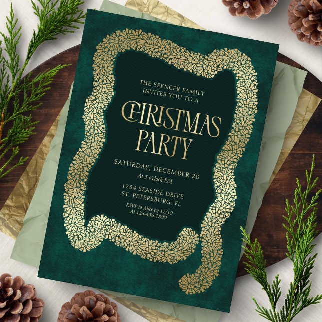Invitación a la Fiesta de Navidad con Guirnalda de (Subido por el creador)