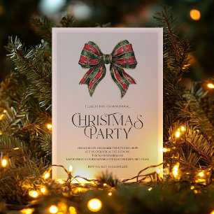 Invitación a la Fiesta de Navidad con Lazo Cuadr