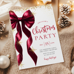 Invitación a la fiesta de Navidad con lazo de Borg