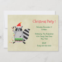 Invitación a la fiesta de Navidad con mapache con 