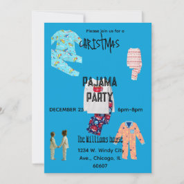 Invitación a la fiesta de Navidad con pijama