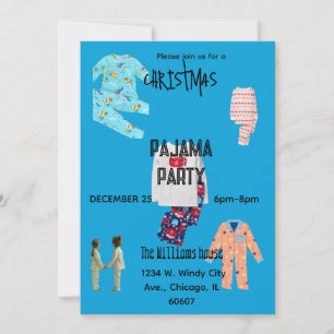 Invitación a la fiesta de Navidad con pijama