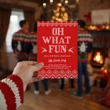 Invitación a la fiesta de Navidad con suéter feo