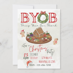Invitación a la fiesta de Navidad con tabla de cha