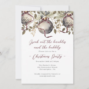 Invitación a la fiesta de Navidad de Baubles & Bub