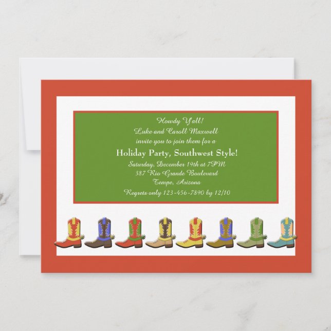Invitación a la Fiesta de Navidad de Boots in a Ro (Anverso)