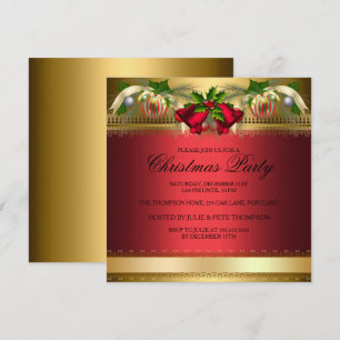 Invitación a la fiesta de Navidad de campanas y ad