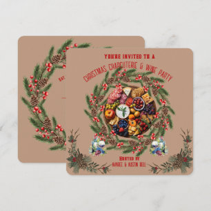 Invitación a la fiesta de Navidad de charcutería y