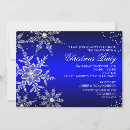 invitación a la fiesta de Navidad de copo de nieve