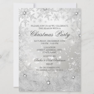 Invitación a la fiesta de Navidad de copo de nieve