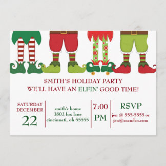 Invitación a la fiesta de Navidad de Elfin