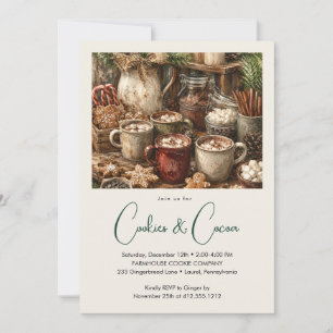 Invitación a la fiesta de Navidad de galletas y ca