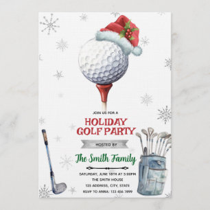 Invitación a la fiesta de Navidad de golf