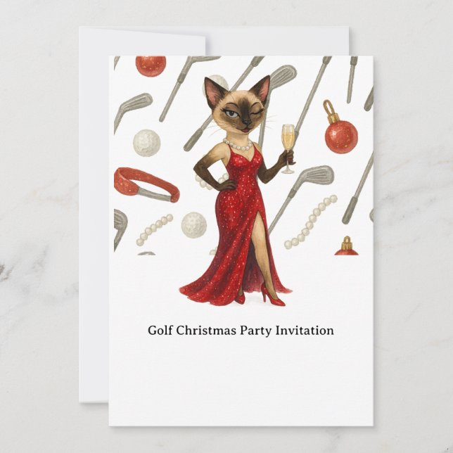 invitación a la fiesta de Navidad de GOLF para ama (Anverso)