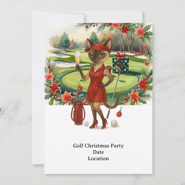 invitación a la fiesta de Navidad de GOLF para ama (Anverso)