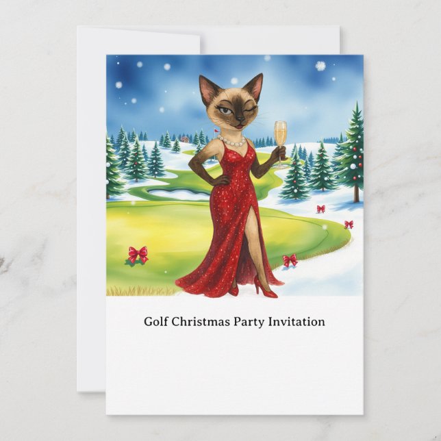 invitación a la fiesta de Navidad de GOLF para ama (Anverso)