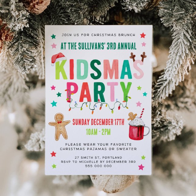 Invitación a la fiesta de Navidad de Kidsmas (Subido por el creador)