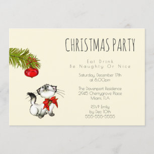 Invitación a la fiesta de Navidad de Kitty Cat jug
