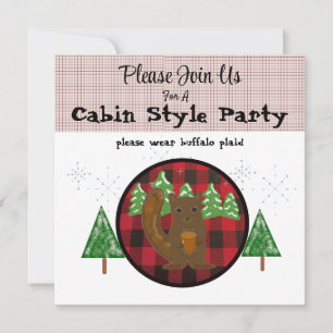 Invitación a la fiesta de Navidad de la cabina de 