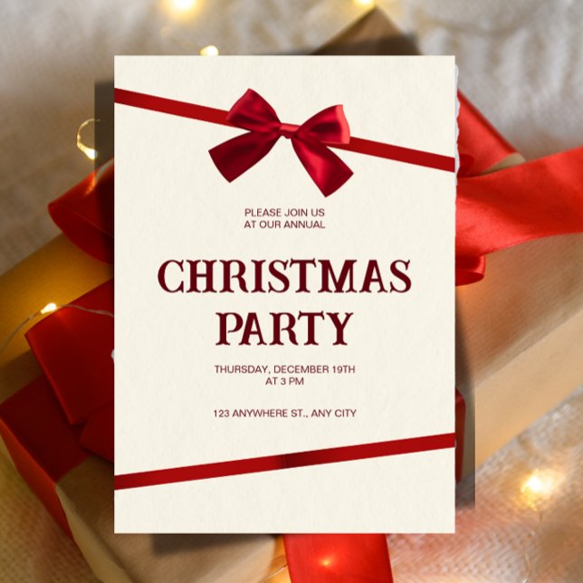 Invitación a la Fiesta de Navidad de la Oficina An ("Celebrate a yearly tradition. This formal invitation is perfect for your organization's annual Chri)