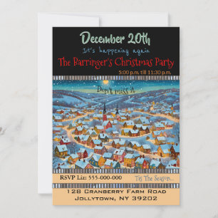 Invitación a la fiesta de Navidad de pueblos nevad